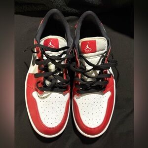 *NEW* JORDAN 1 LOW Red and White Men's Sneakers